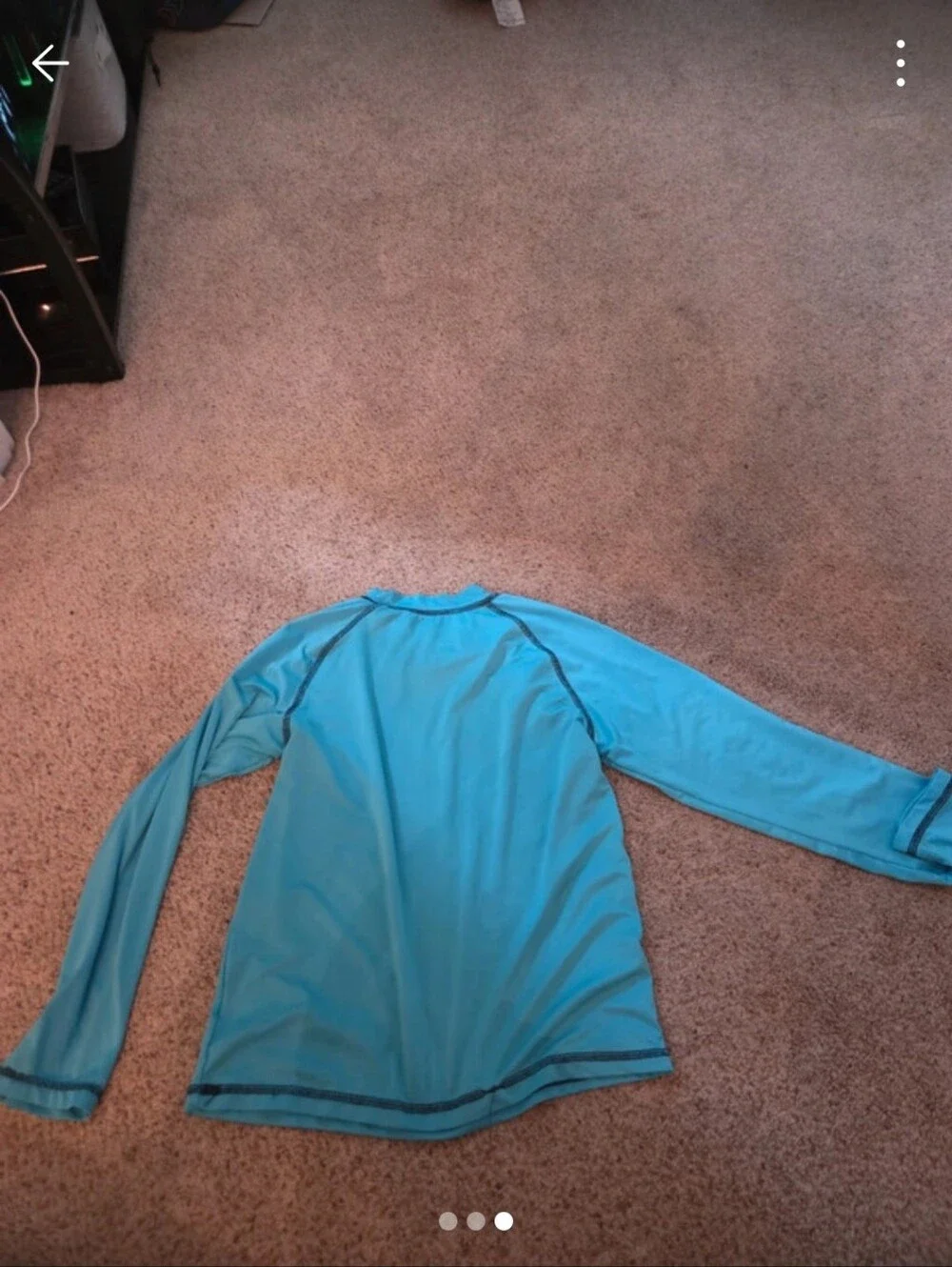 Big Chill Teal and Navy Polka Dot Long Sleeve Swim Top